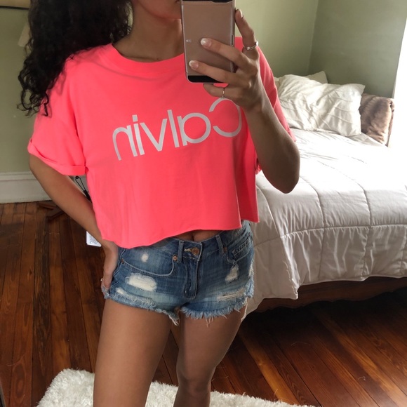 Calvin Klein Tops - NWT Calvin Klein Performance Neon Pink Crop Top